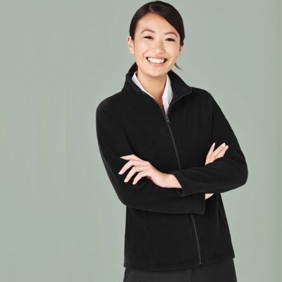 Womens Plain Micro Fleece Jacket Thumbnail