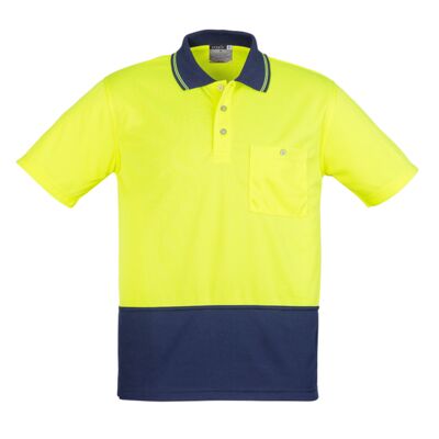 Unisex Hi Vis Basic Spliced Short Sleeve Polo Thumbnail