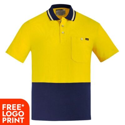 Mens Hi Vis Cotton Short Sleeves Polo Thumbnail